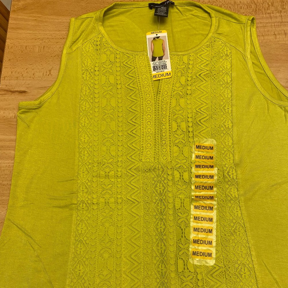 RXB Women's Green Apple Sleeveless Tank Top - Size Medium - NWT